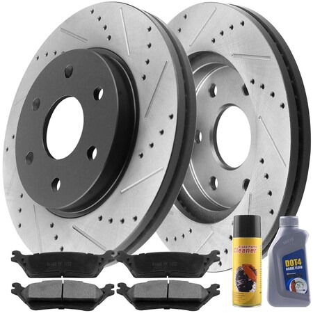 Motorbymotor MotorbyMotor Rear 348.2mm Brake Rotor & Brake Pad kit w/CLEANER 12065135&D1602CF(8Pack) BRR12065135BK-D1602CF